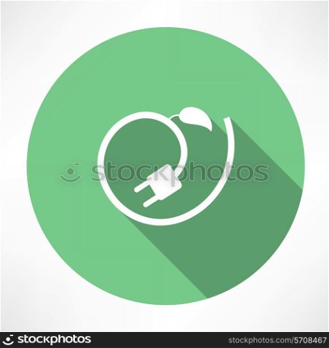 wire with leaf icon. Flat modern style vector illustration