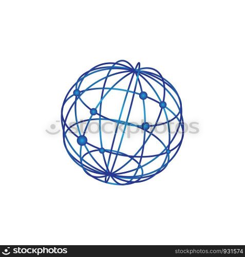 Wire World Logo Template vector illustration