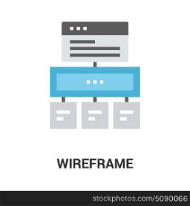 wireframe icon concept. Modern flat vector illustration icon design concept. Icon for mobile and web graphics. Flat symbol, logo creative concept. Simple and clean flat pictogram, 64X64 pixel perfect