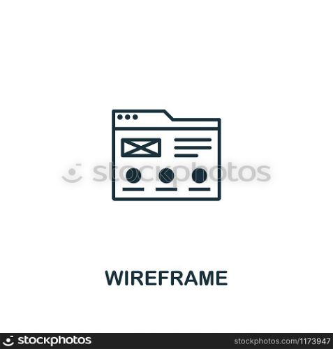 Wireframe icon. Premium style design from design ui and ux collection. Pixel perfect wireframe icon for web design, apps, software, printing usage.. Wireframe icon. Premium style design from design ui and ux icon collection. Pixel perfect Wireframe icon for web design, apps, software, print usage