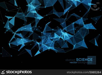 Wireframe mesh polygonal background. . Wireframe mesh polygonal background. Abstract form with connected lines and dots. Low poly background. Vector Illustration EPS10.