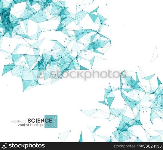 Wireframe mesh polygonal background. . Wireframe mesh polygonal background. Abstract form with connected lines and dots. Low poly background. Vector Illustration EPS10.
