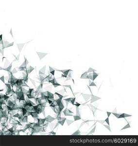 Wireframe mesh polygonal background. . Wireframe mesh polygonal background. Abstract form with triangles and dots. Low poly background. Vector Illustration EPS10.