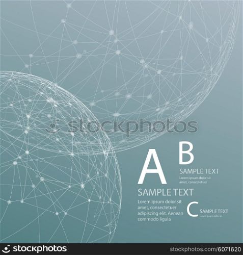Wireframe mesh polygonal element. Sphere with connected lines and dots. Vector illustration. Wireframe mesh polygonal element. Sphere with connected lines and dots. Vector illustration EPS10