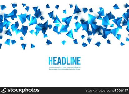 Wireframe polygonal background. . Abstract 3d chaotic particles. Blue Sci-fi pyramids. Abstract form Low poly background. Vector Illustration EPS10.