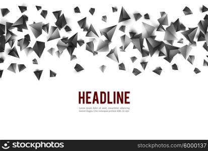 Wireframe polygonal background. . Abstract 3d chaotic particles. Sci-fi pyramids. Abstract form Low poly background. Vector Illustration EPS10.