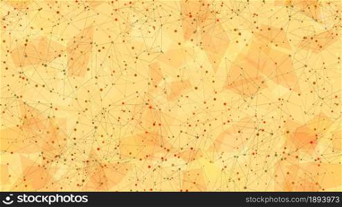 Wireframe polygonal seamless pattern on yellow background. Vector EPS10.