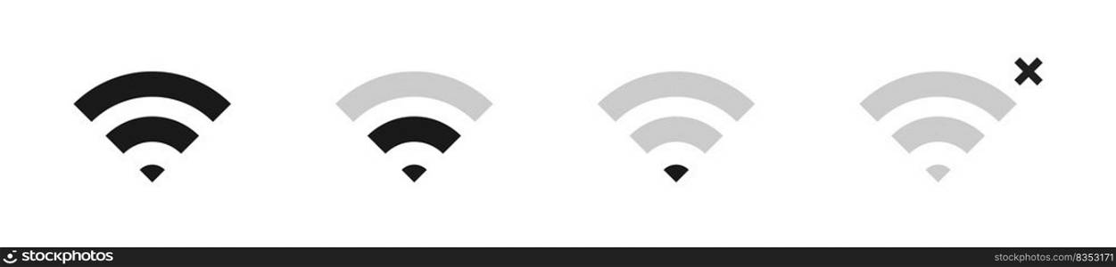 Wireless and wifi icon. Wi-fi signal symbol. Internet connection. Vector isolated illustration. EPS 10. Wireless and wifi icon. Wi-fi signal symbol. Internet connection. Vector isolated illustration.