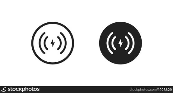 Wireless charger icon concept. Phone charge simple illustration in vector flat style.