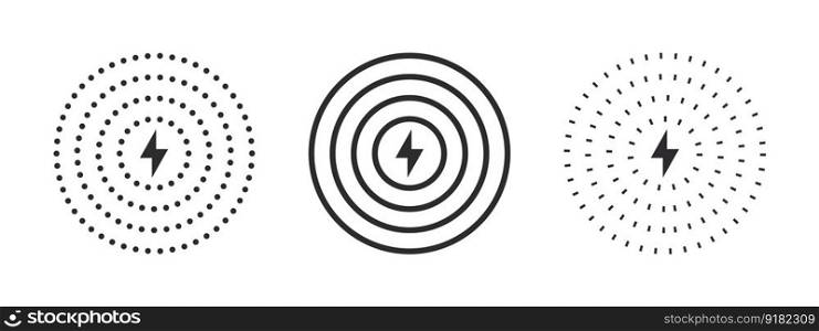 Wireless charger icons. Inductive charger. Phone charge simple illustration. Vector scalable graphics