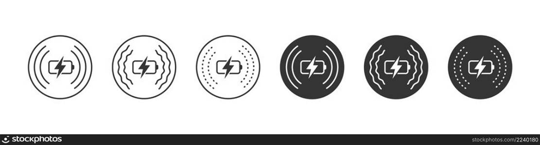 Wireless charger. Wireless charger icon set. Phone charge simple sign. Vector illustration