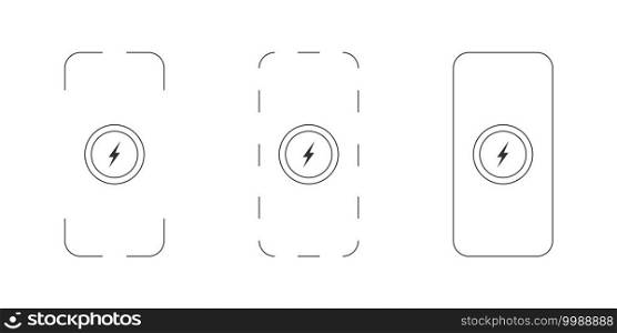 Wireless chargers icons. Wireless charger concept. Trendy flat wireless charging. Vector illustration
