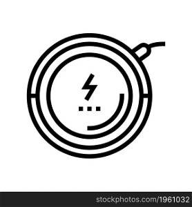 wireless charging pad line icon vector. wireless charging pad sign. isolated contour symbol black illustration. wireless charging pad line icon vector illustration