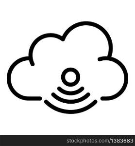 Wireless cloud technologies icon. Outline wireless cloud technologies vector icon for web design isolated on white background. Wireless cloud technologies icon, outline style