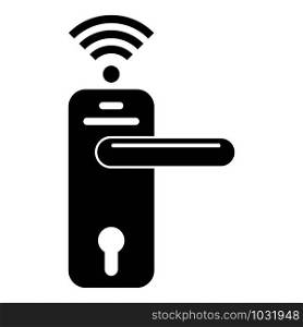 Wireless door lock icon. Simple illustration of wireless door lock vector icon for web design isolated on white background. Wireless door lock icon, simple style