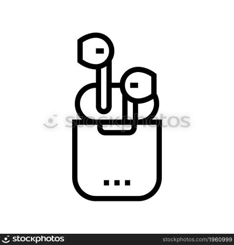 wireless earbuds line icon vector. wireless earbuds sign. isolated contour symbol black illustration. wireless earbuds line icon vector illustration