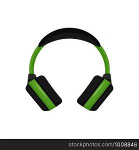 wireless green headphones in flat style, vector illustration. wireless green headphones in flat style, vector