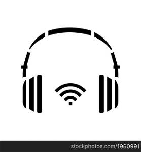 wireless headphones glyph icon vector. wireless headphones sign. isolated contour symbol black illustration. wireless headphones glyph icon vector illustration
