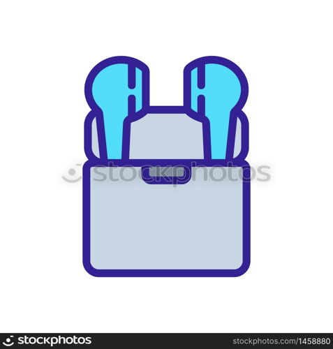 wireless headphones in special box icon vector. wireless headphones in special box sign. color symbol illustration. wireless headphones in special box icon vector outline illustration