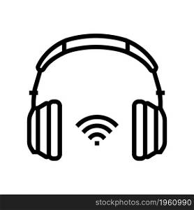 wireless headphones line icon vector. wireless headphones sign. isolated contour symbol black illustration. wireless headphones line icon vector illustration