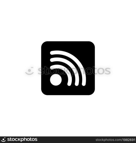 Wireless Internet WiFi, Social RSS. Flat Vector Icon illustration. Simple black symbol on white background. Wireless Internet WiFi, Social RSS sign design template for web and mobile UI element. Wireless Internet WiFi, Social RSS Flat Vector Icon