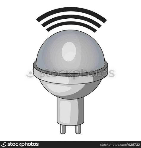 Wireless LED light icon in monochrome style isolated on white background vector illustration. Wireless LED light icon monochrome