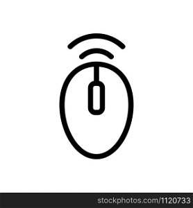 Wireless mouse icon vector. A thin line sign. Isolated contour symbol illustration. Wireless mouse icon vector. Isolated contour symbol illustration