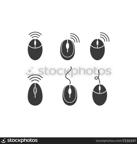 Wireless mouse icon vector template