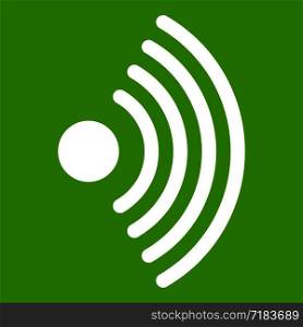Wireless network symbol in simple style isolated on white background vector illustration. Wireless network symbol icon green