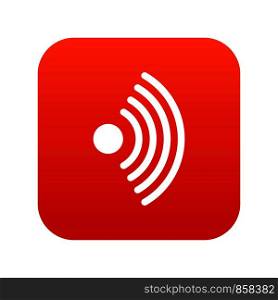 Wireless network symbol in simple style isolated on white background vector illustration. Wireless network symbol icon digital red