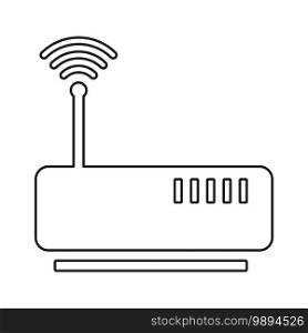 Wireless router for internet network in vector icon