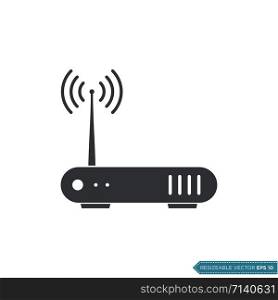 Wireless Router Icon Vector Template Illustration Design