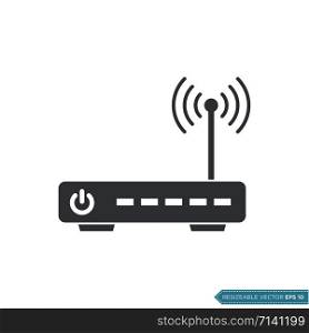 Wireless Router Icon Vector Template Illustration Design