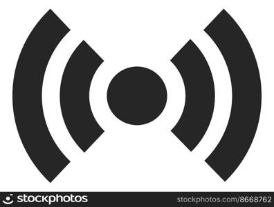 Wireless signal icon. Broadcast symbol in simple line style isolated on white background. Wireless signal icon. Broadcast symbol in simple line style