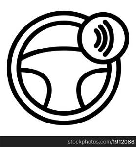Wireless steering wheel icon outline vector. Car navigation . Gps hand road. Wireless steering wheel icon outline vector. Car navigation