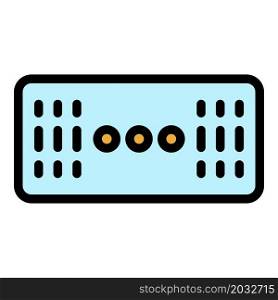Wireless stereo speaker icon. Outline wireless stereo speaker vector icon color flat isolated. Wireless stereo speaker icon color outline vector