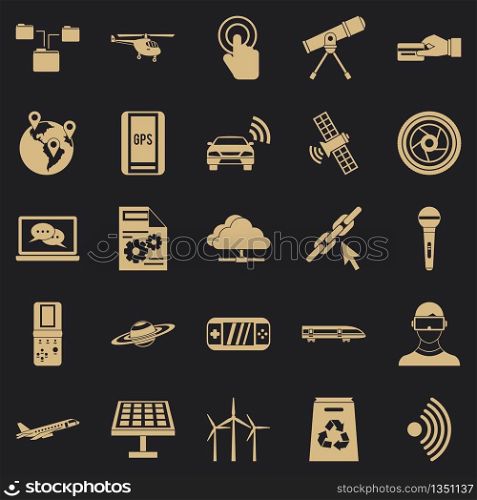 Wireless technology icons set. Simple set of 25 wireless technology vector icons for web for any design. Wireless technology icons set, simple style