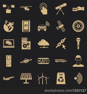 Wireless technology icons set. Simple set of 25 wireless technology vector icons for web for any design. Wireless technology icons set, simple style