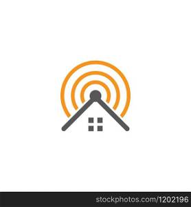 Wireless tower logo illustration vector icon flat design