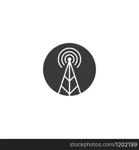 Wireless tower logo illustration vector icon flat design