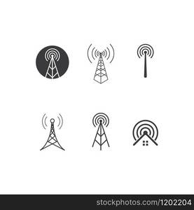 Wireless tower logo illustration vector icon flat design