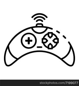 Wireless video game controller icon. Outline wireless video game controller vector icon for web design isolated on white background. Wireless video game controller icon, outline style