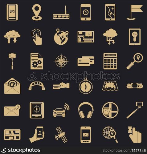 Wireless widget icons set. Simple set of 36 wireless widget vector icons for web for any design. Wireless widget icons set, simple style