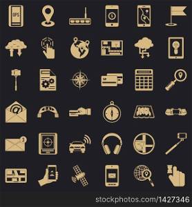Wireless widget icons set. Simple set of 36 wireless widget vector icons for web for any design. Wireless widget icons set, simple style
