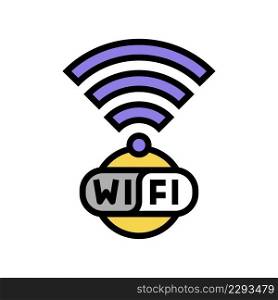 wireless wifi connection color icon vector. wireless wifi connection sign. isolated symbol illustration. wireless wifi connection color icon vector illustration