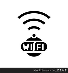 wireless wifi connection glyph icon vector. wireless wifi connection sign. isolated contour symbol black illustration. wireless wifi connection glyph icon vector illustration