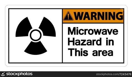 Wirning Microwave Hazard Sign on white background,vector illustration
