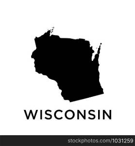 Wisconsin map icon design trendy