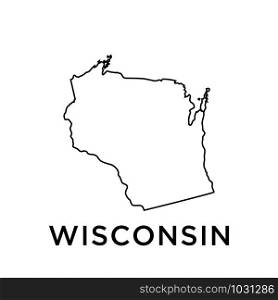 Wisconsin map icon design trendy
