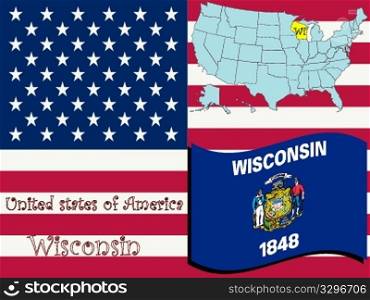 wisconsin state illustration, abstract vector art
